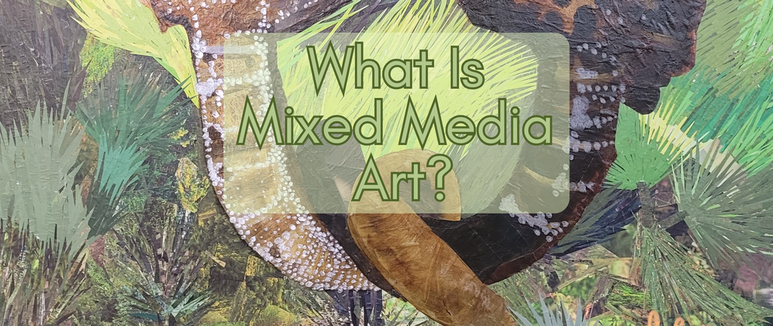 Mixed media collage artwork created with hand-cut paper