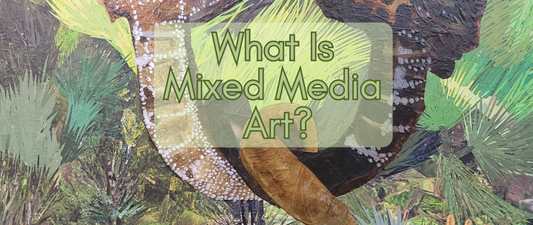 Mixed media collage artwork created with hand-cut paper
